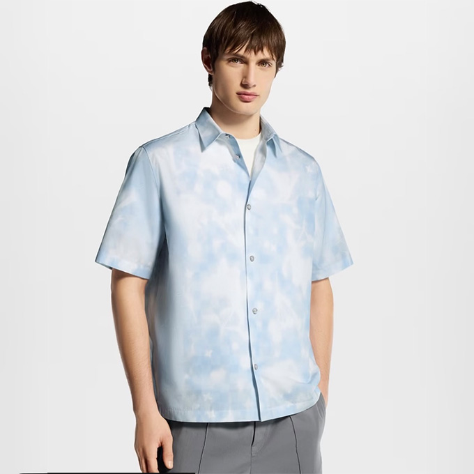 lv louis vuitton sky cloud all over print short sleeve shirt